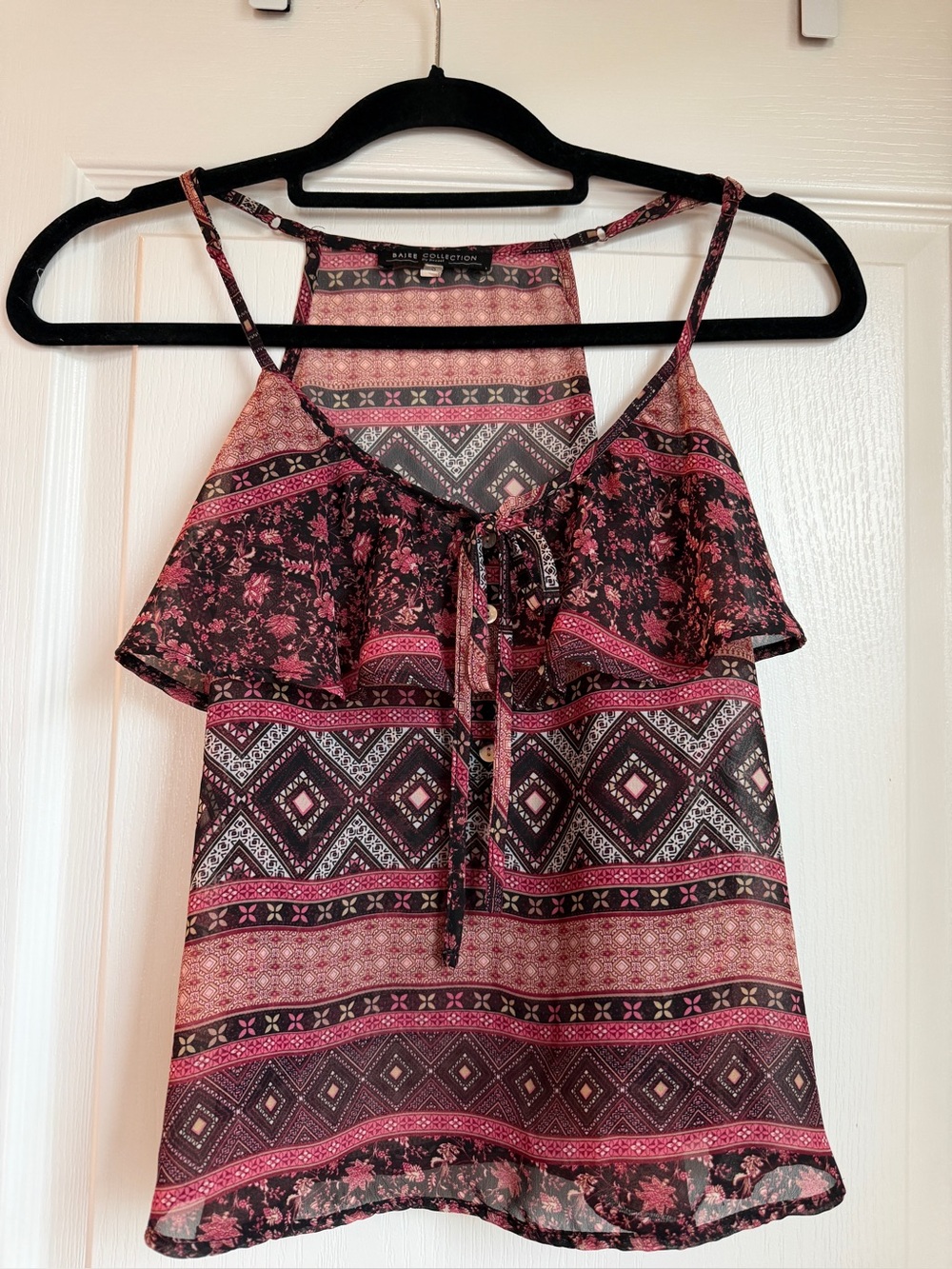 Bajee Collection Black Floral Spaghetti Strap Camisole